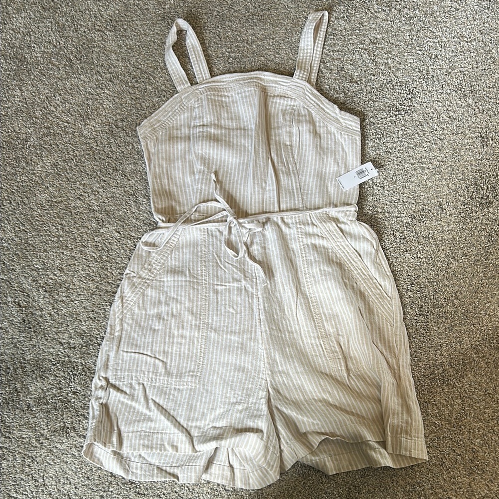 Striped Beige Romper